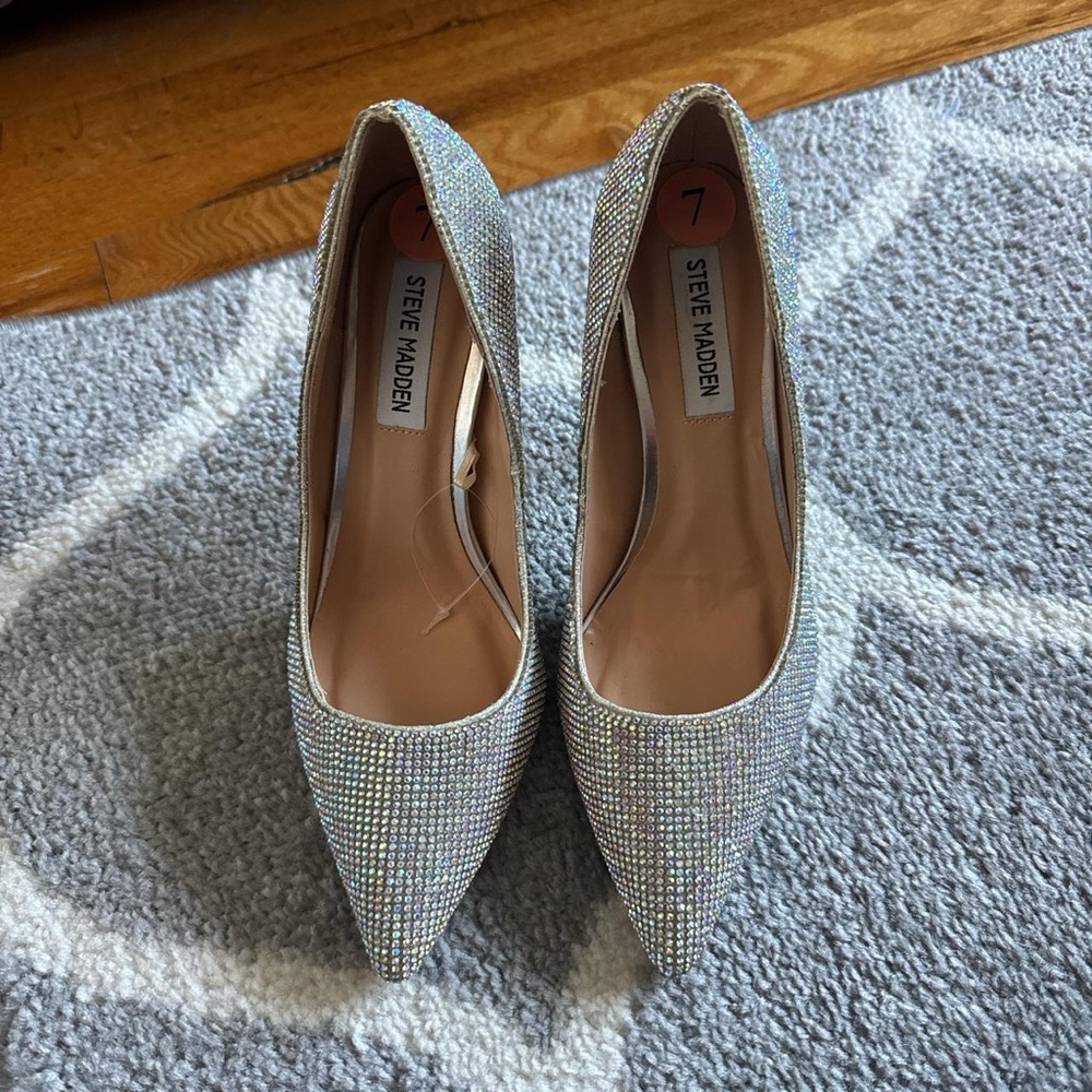 Steve Madden Iridescent Crystal Pointed Toe Pumps
